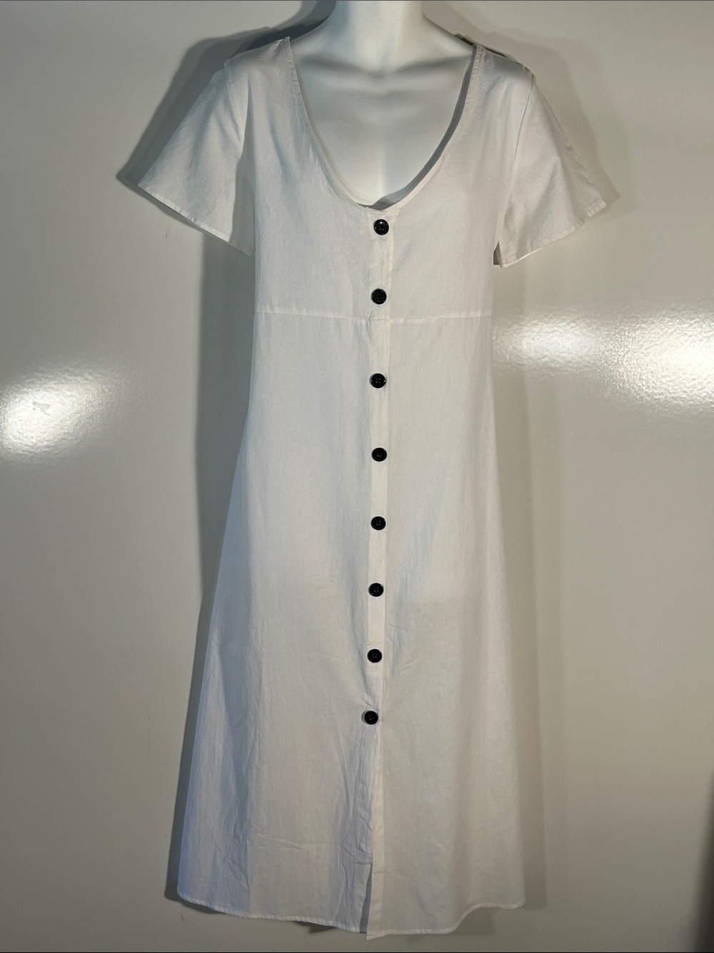 Noracora NWT SZXL White Cotton Dress Old $ Cottage Core Closet Staple Minimalist